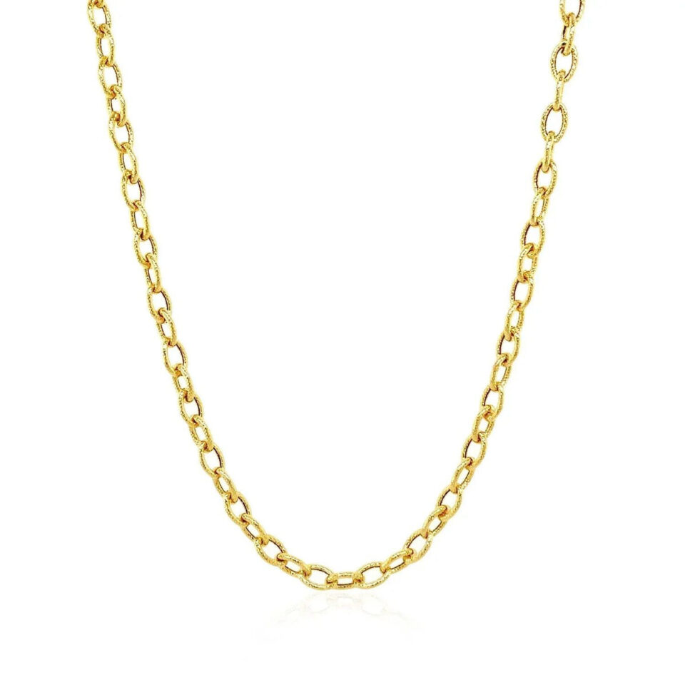 14K Yellow Gold Textured Pendant 3.3mm