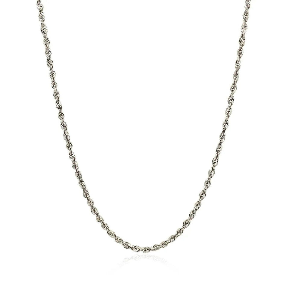 14K White Gold Rope Chain 1.80mm