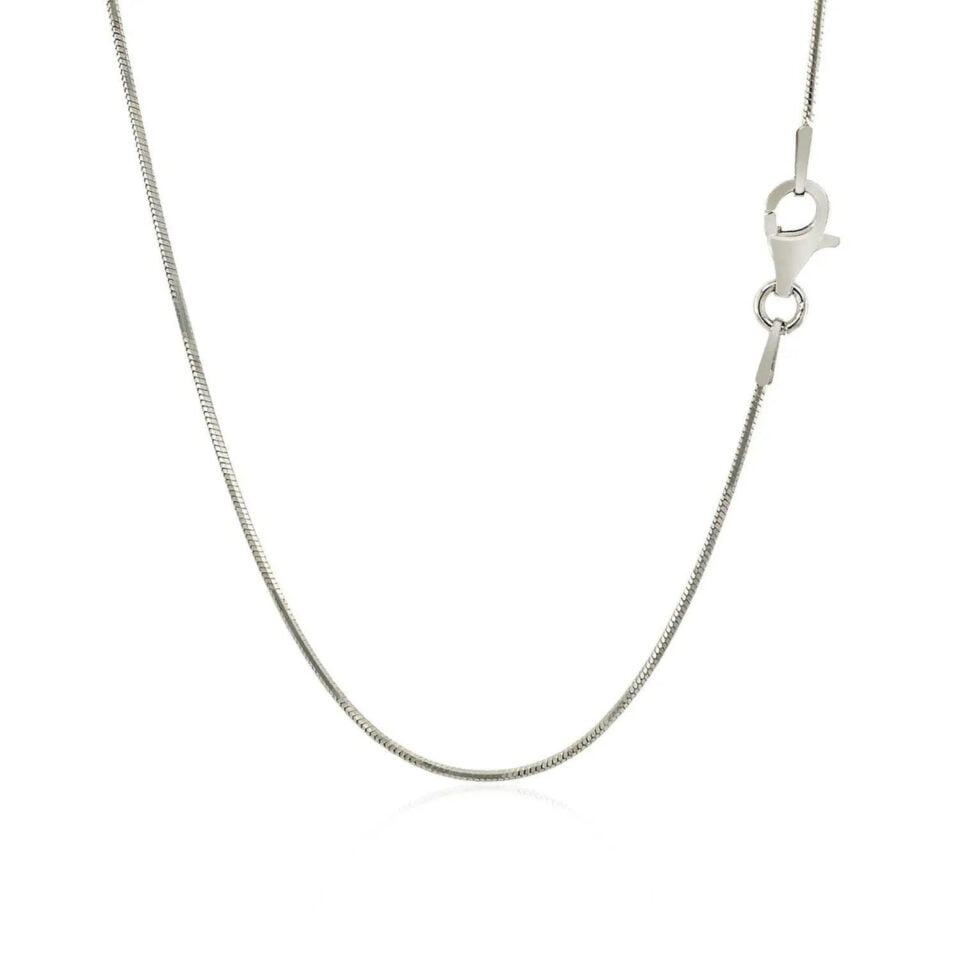 Sterling Silver, Rhodium Plated Snake 0.90mm