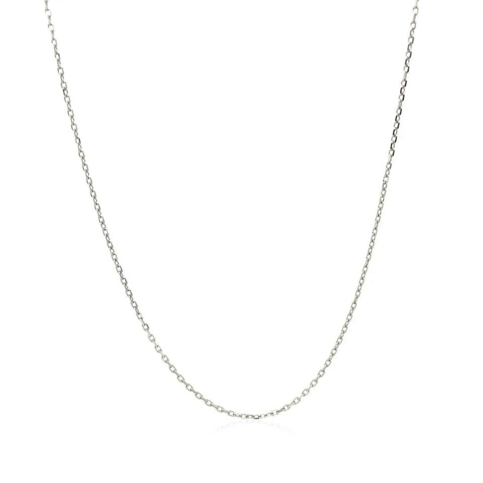 14K White Gold Cable Chain 0.87mm