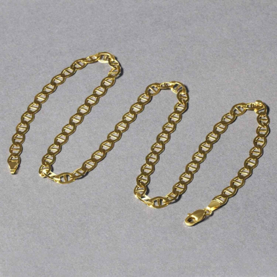 5.50mm mariner chain in solid 14K yellow gold, view 4
