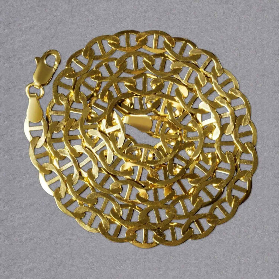 5.50mm mariner chain in solid 14K yellow gold, view 5