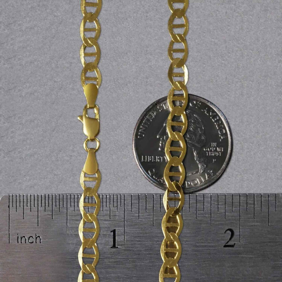 5.50mm mariner chain in solid 14K yellow gold, view 6