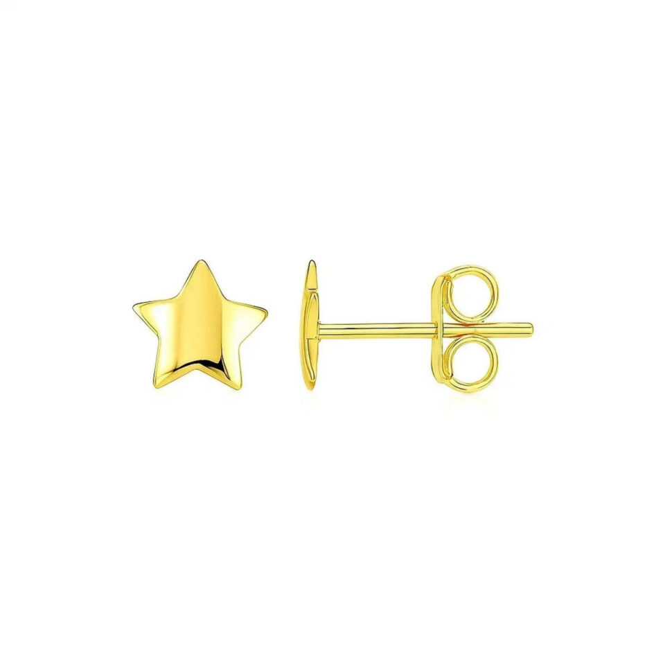 6.5mm earrings in solid 14K yellow gold