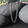 4.70mm curb chain in solid 14K white gold, view 3