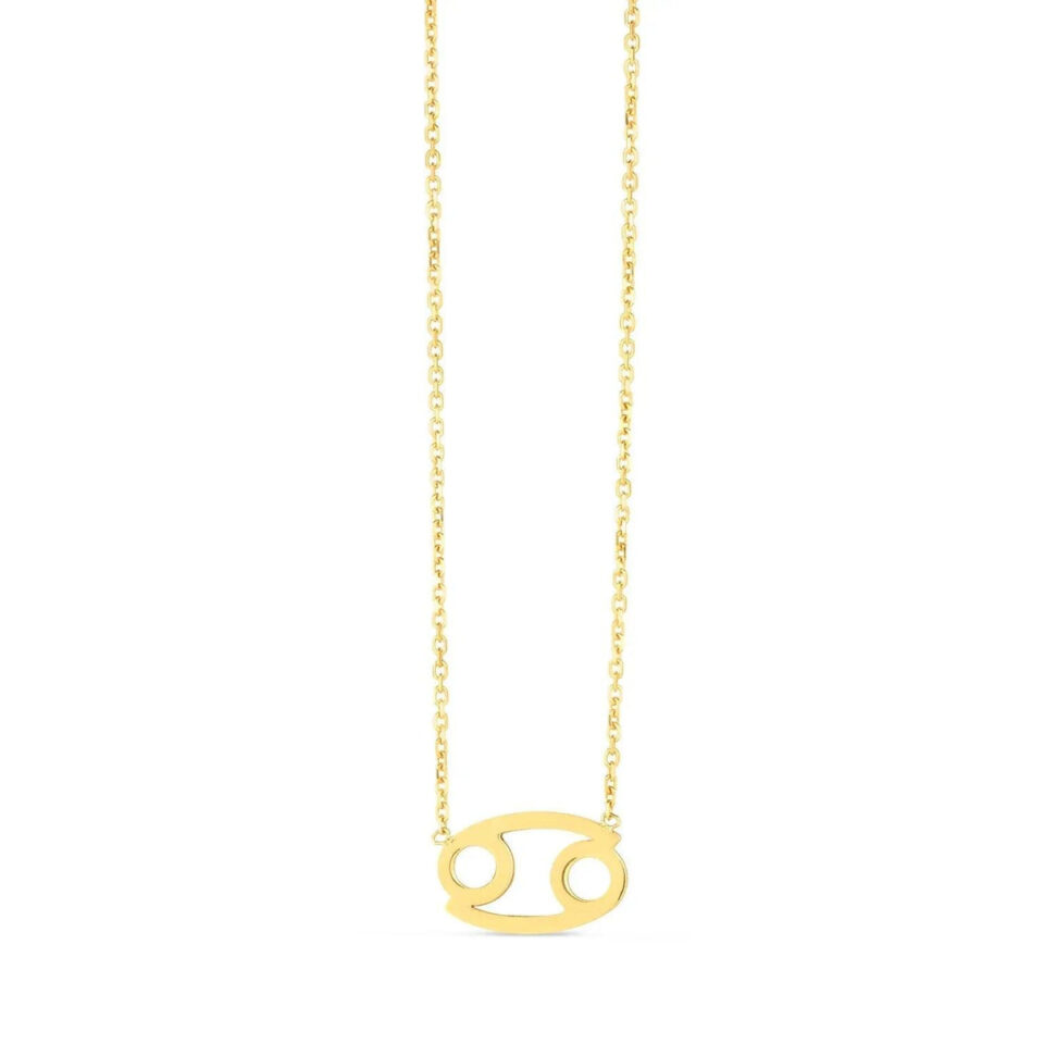14K Yellow Gold Necklace Cancer