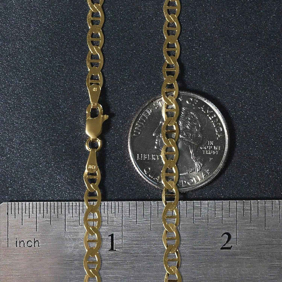 4.50mm mariner chain in solid 14K yellow gold, view 6