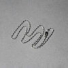 14K White Gold Diamond-Cut Alternating Bead Chain, 1.1 mm