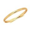 14K Yellow Gold Dome Childrens Diamond Cuts Bangle, 5.5 mm