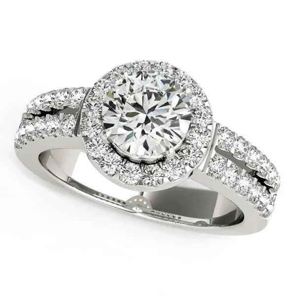 14K White Gold Halo Lab-Grown Diamond 1 3/8cttw