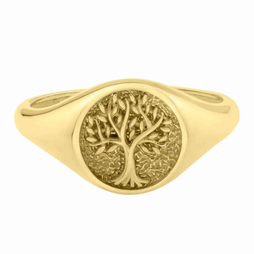 14K Yellow Gold Signet Ring 2.40mm