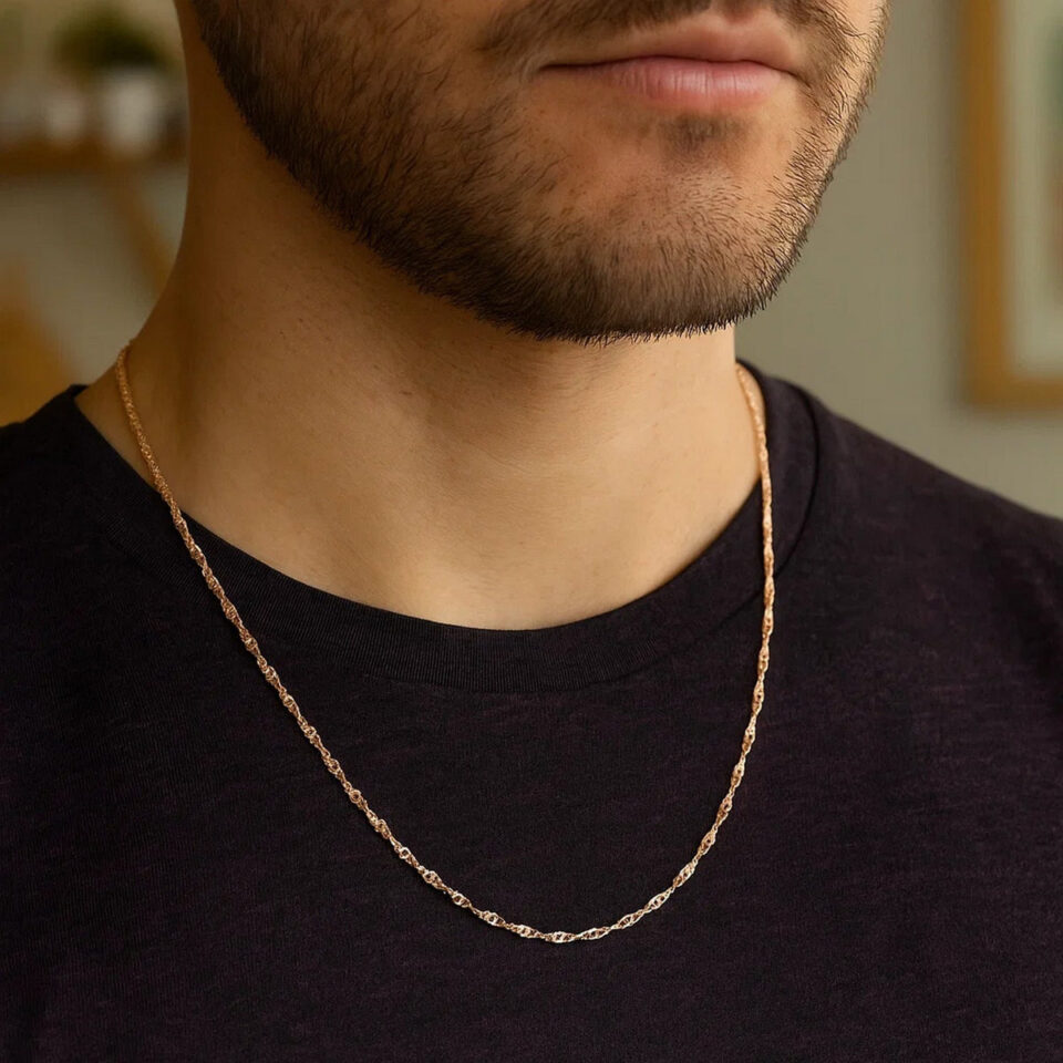 14K Rose Gold Singapore Chain