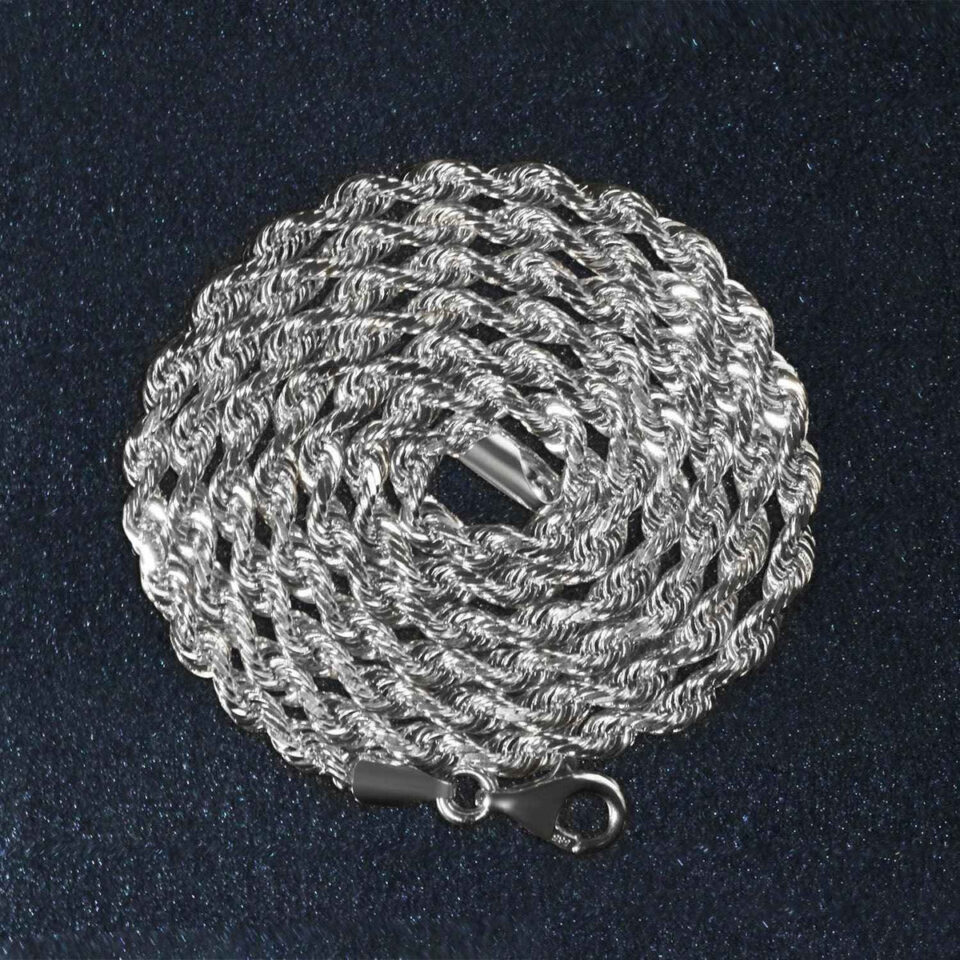 14K White Gold Rope Chain 3.00mm