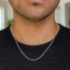 14K White Gold Textured Pendant 2.90mm