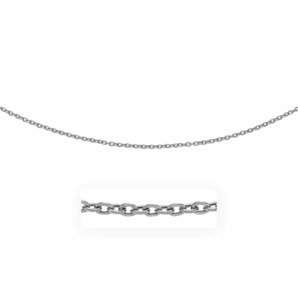 14K White Gold Textured Pendant 2.90mm