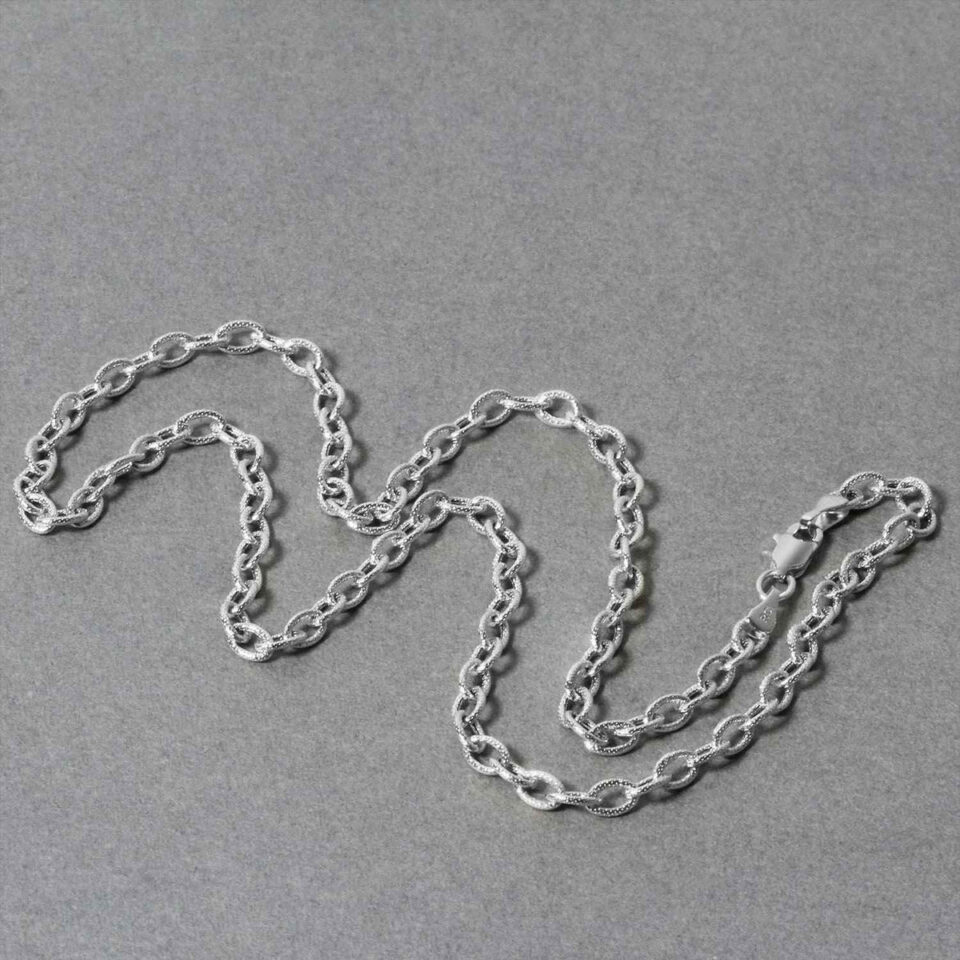 14K White Gold Textured Pendant 2.90mm
