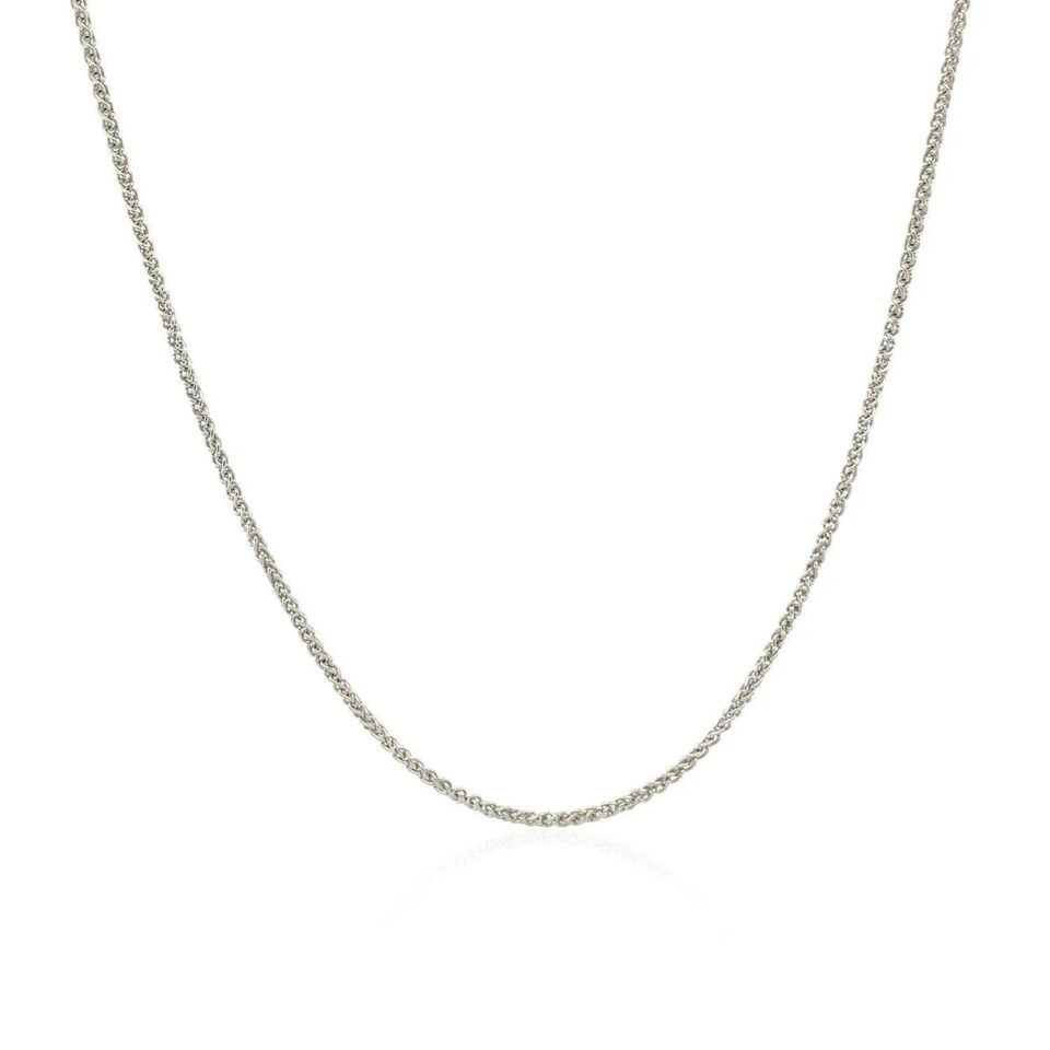 10K White Gold Wheat Chain 1.0mm
