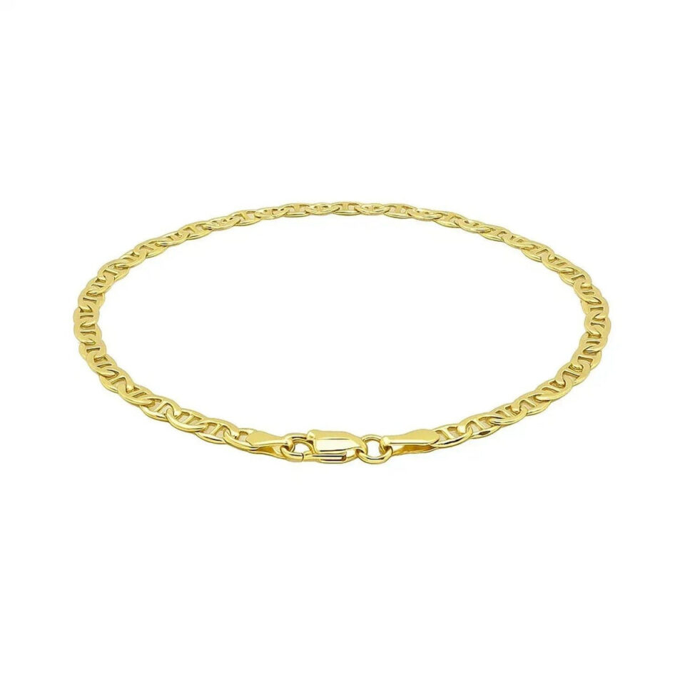 14K Yellow Gold Mariner Anklet 3.2mm