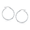 14K White Gold Hoop Earrings 2x30mm