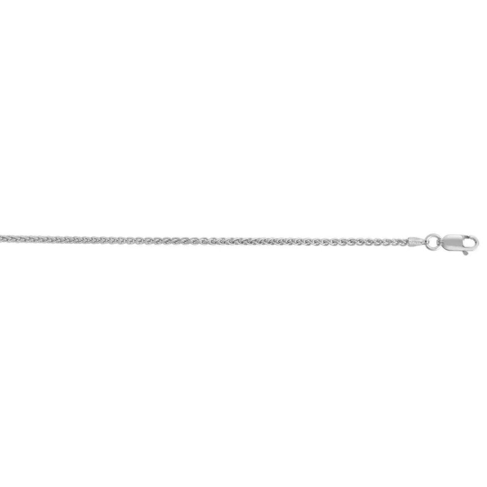 Sterling Silver, Rhodium Plated Wheat 1.90mm