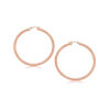 3x25mm polished hoop earrings in solid 14K rose gold