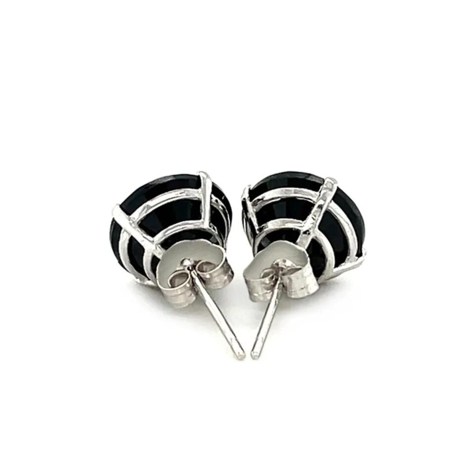 14K White Gold Round Cubic Zirconia Stud 8.0mm