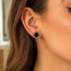14K White Gold Round Cubic Zirconia Stud 8.0mm