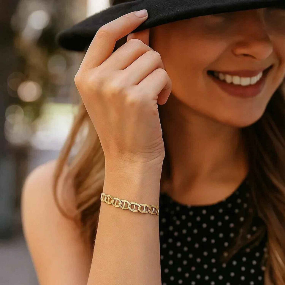 14K Yellow Gold Mariner Bracelet 4.50mm
