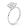 5 ct tw lab-grown diamond solitaire princess ring in solid 14K white gold, engagement ring, view 3