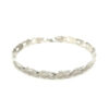 14K White Gold Textured Heart Bracelet