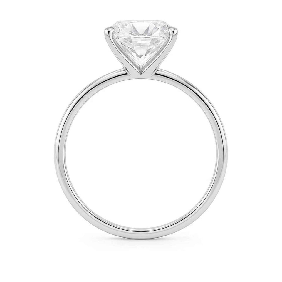 5 ct tw lab-grown diamond radiant solitaire ring in solid 14K white gold, engagement ring, view 4