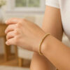 2.90mm moon bead bracelet in solid 14K yellow gold, view 3
