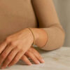 2.90mm moon bead bracelet in solid 14K yellow gold, view 4