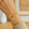 2.1 mm 7-inch paperclip chain bar bracelet in solid 14K yellow gold, view 3