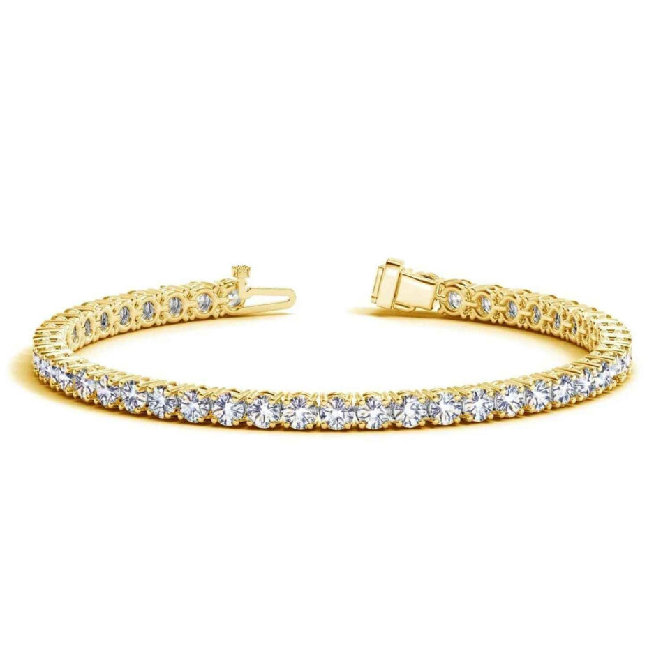 14K Yellow Gold Lab-Grown Diamond Round Tennis Bracelet Grown