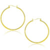 1.5x40mm polished hoop earrings in solid 10K yellow gold