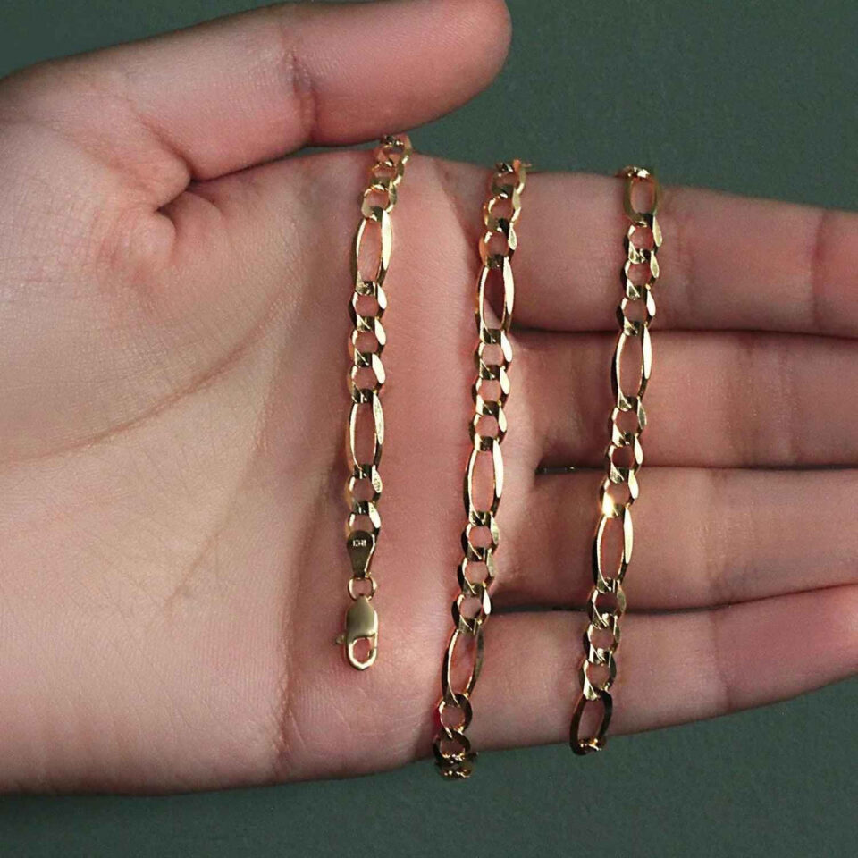 10K Yellow Gold Figaro Chain 4.50mm