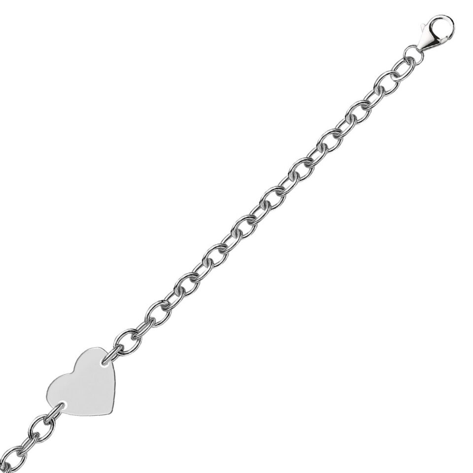 Sterling Silver, Rhodium Plated Station Bracelet