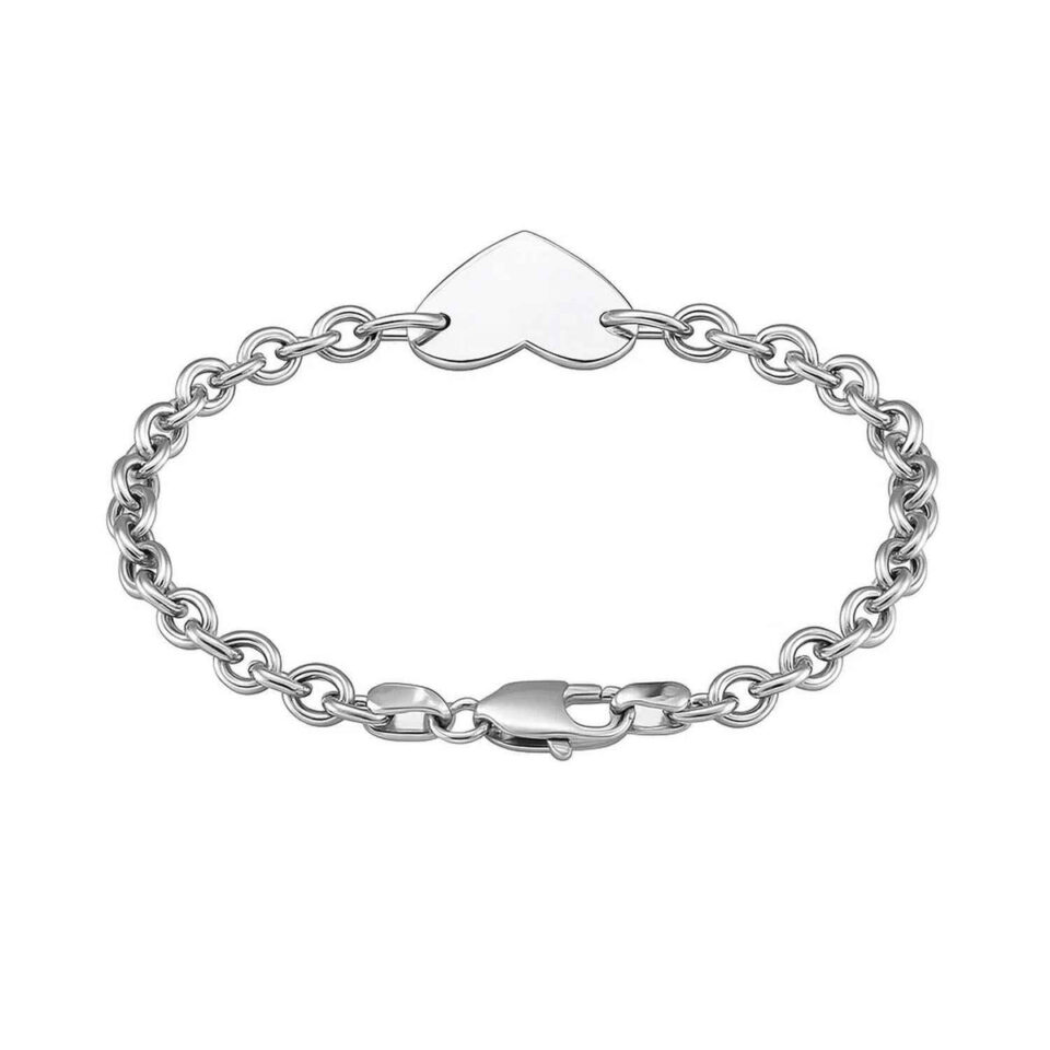 Sterling silver, rhodium plated station bracelet, view 3