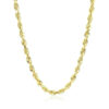 4 mm solid diamond-cut rope chain in solid 10K yellow gold