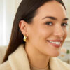 20x20mm hoop earrings in solid 14K yellow gold, view 3