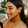 20x20mm hoop earrings in solid 14K yellow gold, view 4
