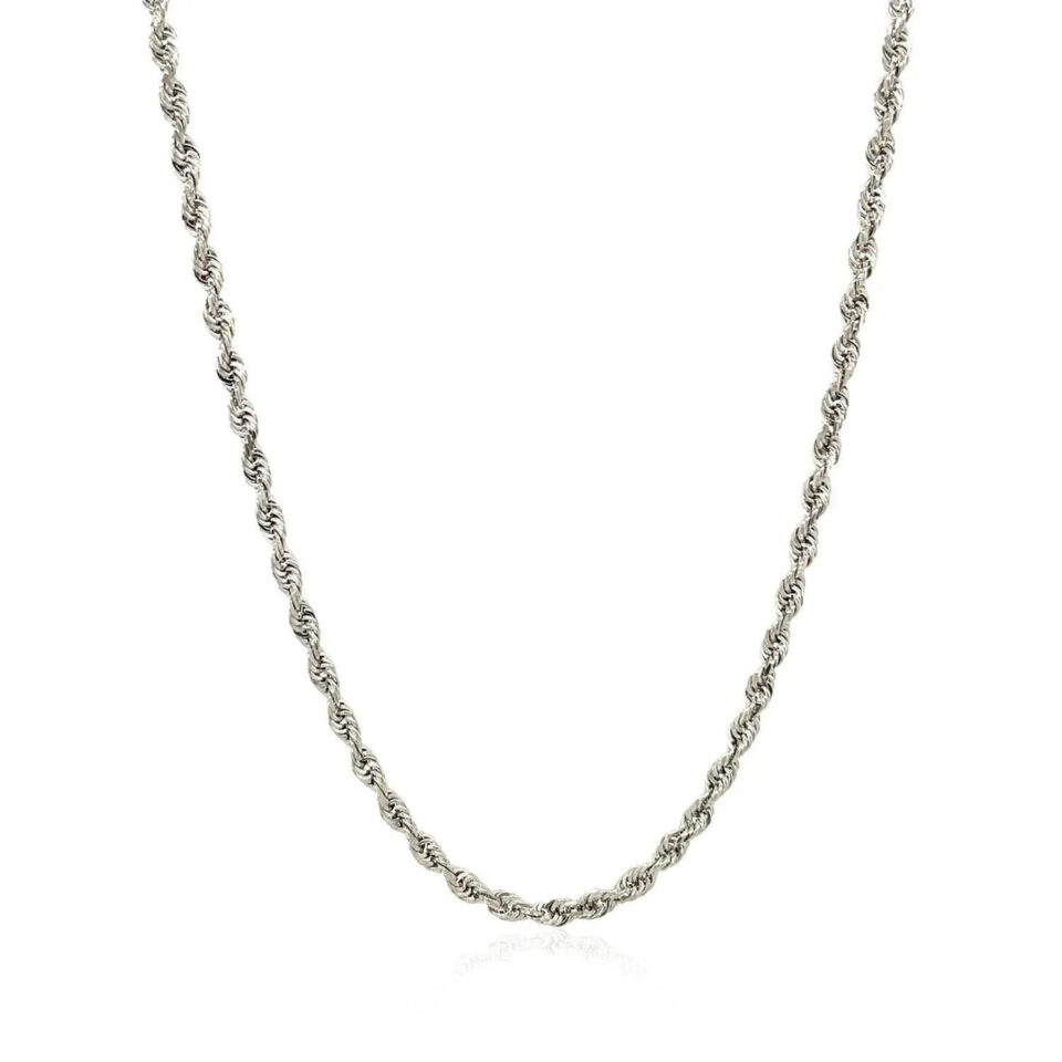 14K White Gold Rope Chain 2.50mm