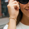 2.00mm bead pearl bracelet in solid 14K yellow gold, view 3