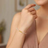 2.00mm bead pearl bracelet in solid 14K yellow gold, view 4