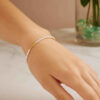 2.00mm bead pearl bracelet in solid 14K yellow gold, view 5