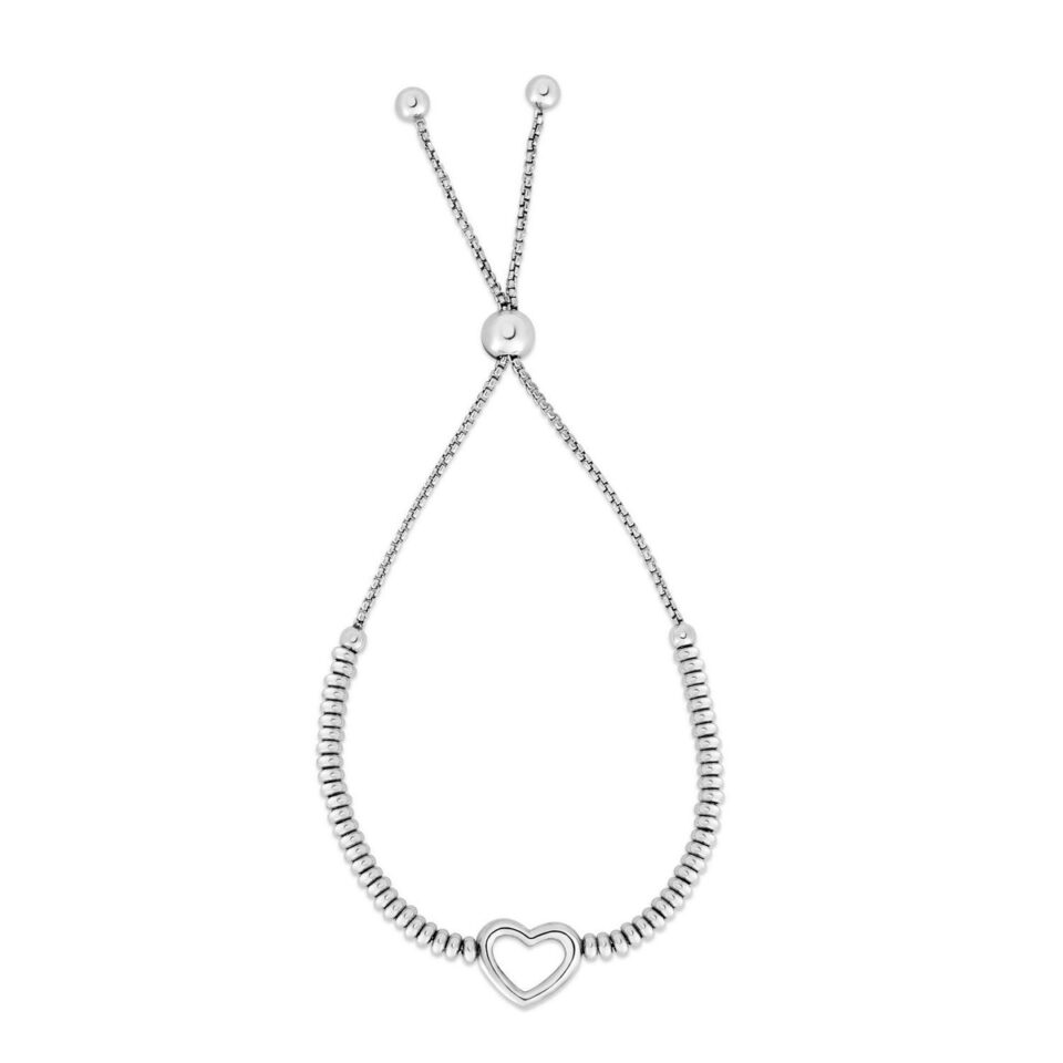Sterling Silver, Rhodium Plated Heart 5.4g