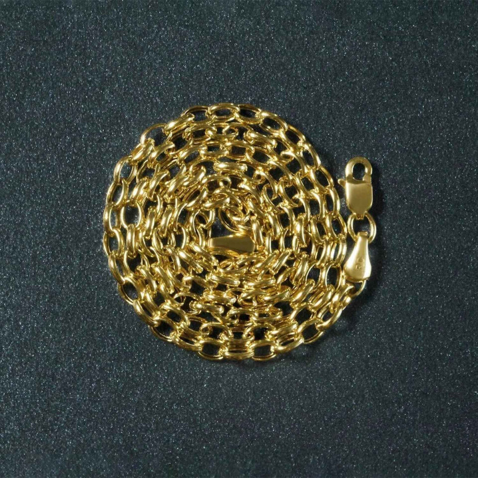 14K Yellow Gold Rolo Oval Chain