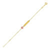 1.00mm heart bracelet in solid 14K yellow gold