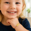 1.00mm heart bracelet in solid 14K yellow gold, view 3